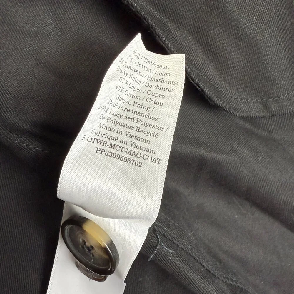 Everlane The Mac Trench Coat Button Front Black M - Picture 8 of 8